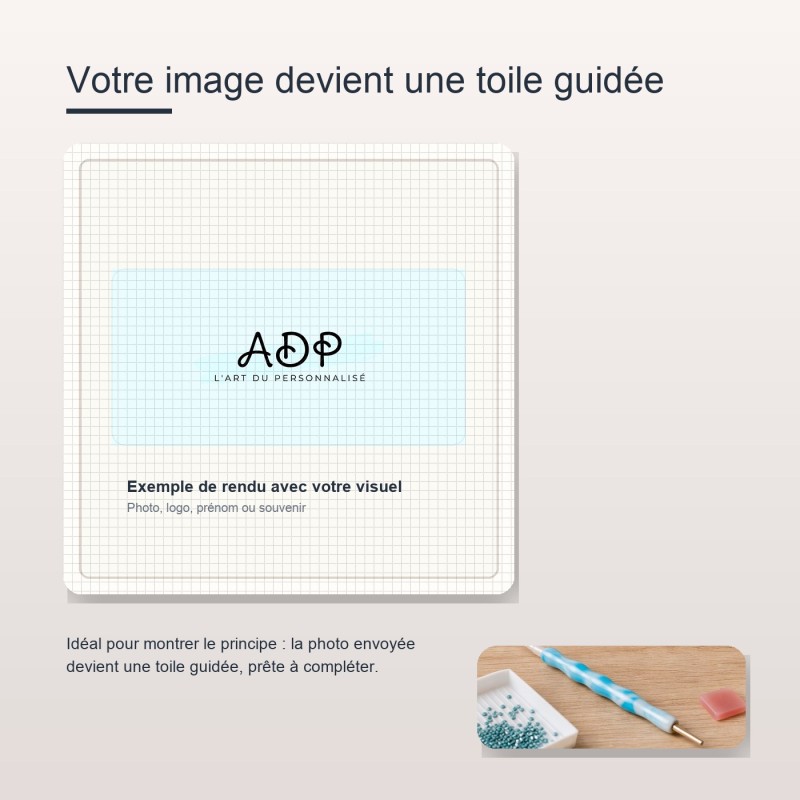 Diamond painting personnalisé à partir d'une photo