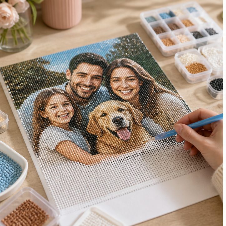 Diamond painting personnalisé à partir d'une photo